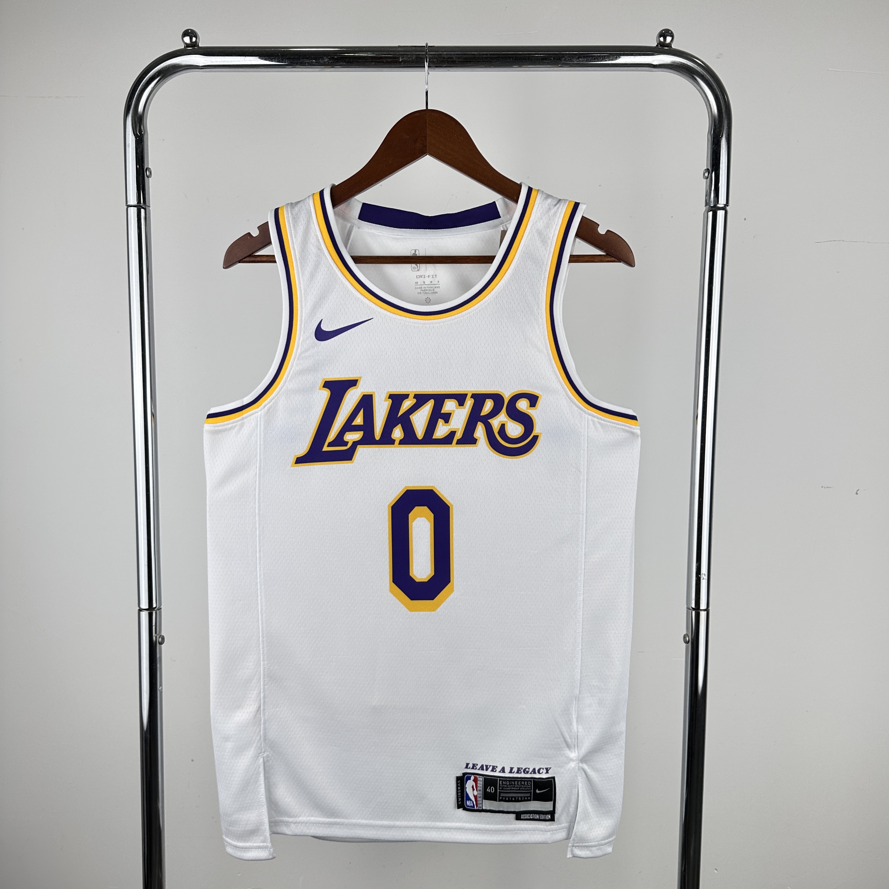 Men Los Angeles Lakers #0 Westbrook Stitched White Nike NBA 2024 Jersey->customized mlb jersey->Custom Jersey
